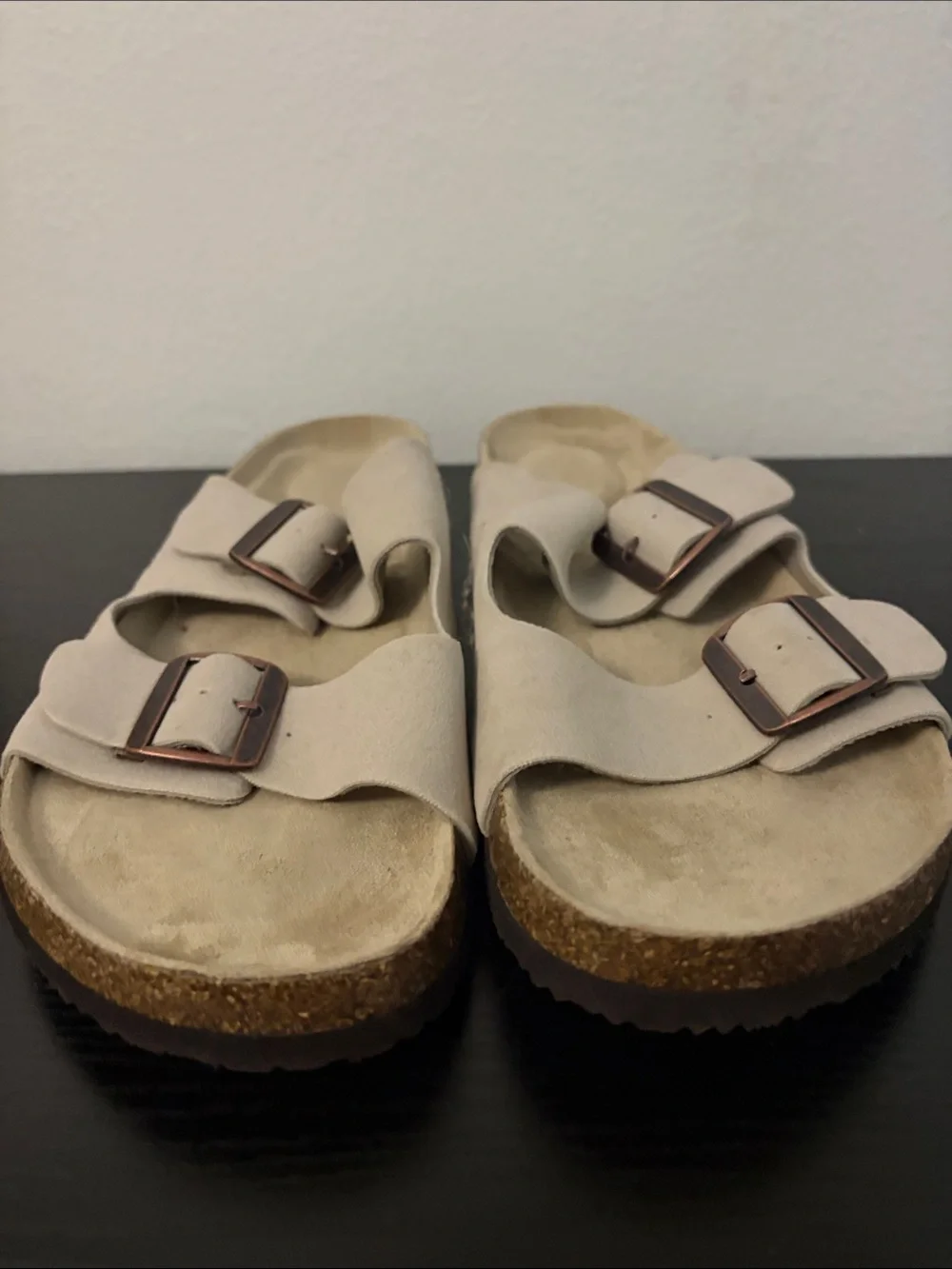 Kids Neutral Double-Buckle Slide Sandals